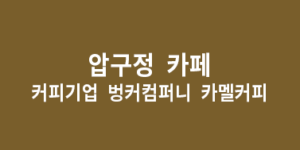 압구정 추천 카페 3곳 _ 커피기업 압구정 / 벙커컴퍼니 압구정 / 카멜커피 도산점